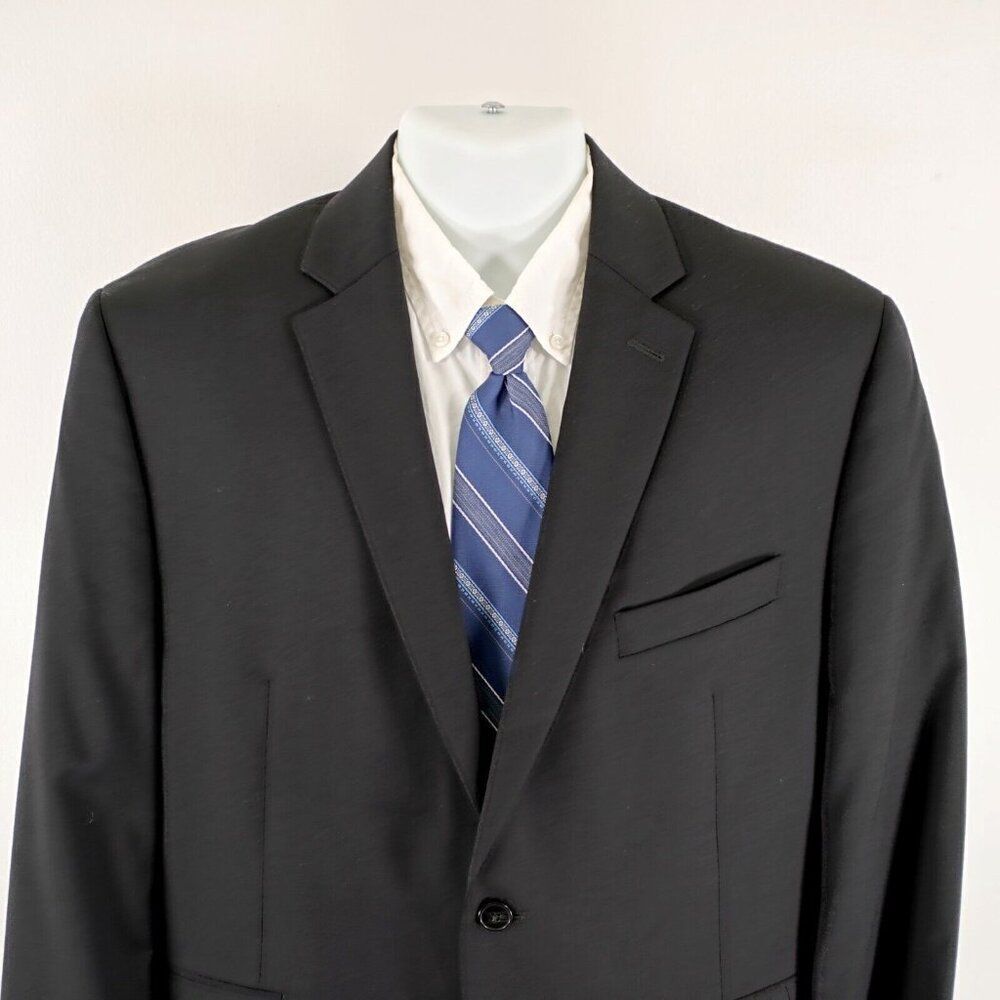 Calvin Klein‎ Black Wool 2 Button Blazer 42S